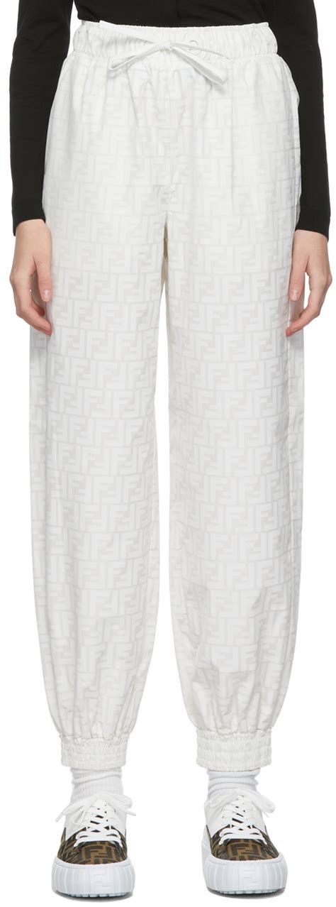 fendi white track pants|fendi pants.